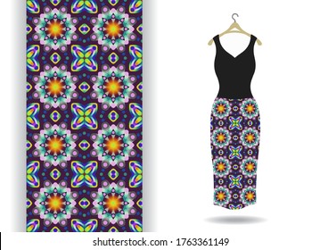 Dark fabric pattern with fashion example.
