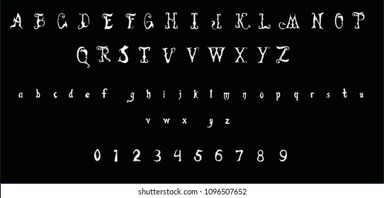 Dark Fantasy Font - Fairy Tale Alphabet - Stylized Vector