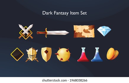 Dark Fantasy Game Item Set