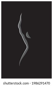 dark female nude vector art , for your wall art or print for your business 
