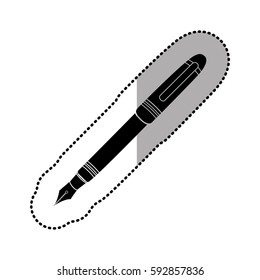 dark figure ballpoint icon, vector illustraction design