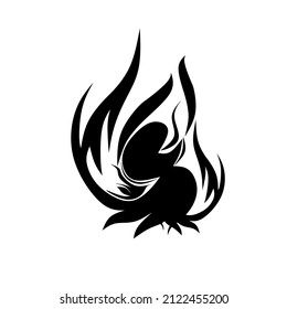 Dunkle Feueranzeige, Vektorgrafik mit weißem Hintergrund