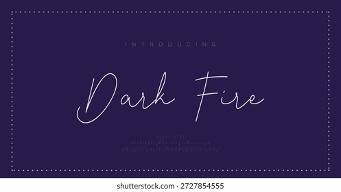 Fogo escuro, Letra do Script Maiúscula Minúscula e Número. Clássico Lettering minimal Fashion Designs. Tipografia moderna Serif fontes decorativo regular vintage conceito.
