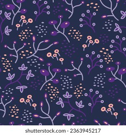 Dark flora pattern. Can be printed on any material: package, merch, fabric, home.