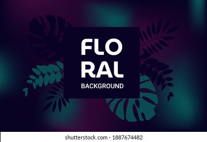 Dark floral abstract vector background