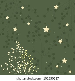 dark floral background, design element, vector illustration