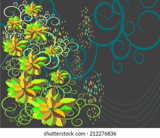 Dark floral background for your design