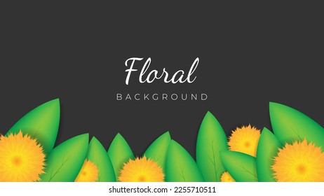 Plantilla de fondo de marco floral oscuro