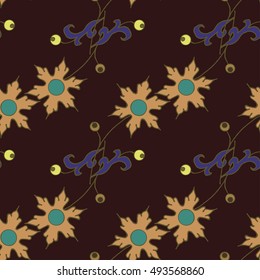 dark floral seamless pattern