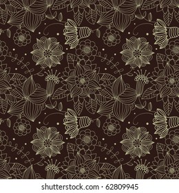 Dark floral seamless pattern for wallpapers
