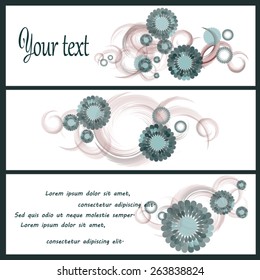 Dark flower banner set.