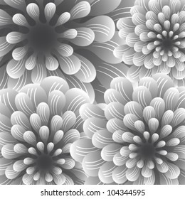 Dark flower pattern vintage style illustration background