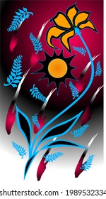 Dark flowers bloom during a solar eclipse 