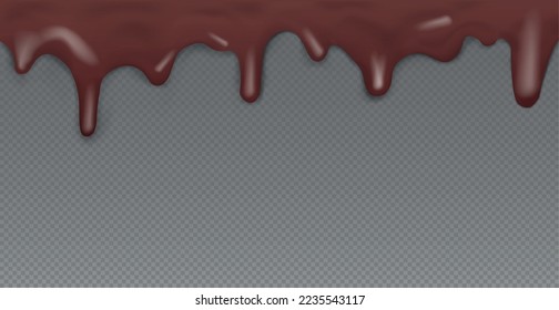 Caramelo de flujo oscuro, sin fondo, plantilla transparente panorámica - Ilustración vectorial