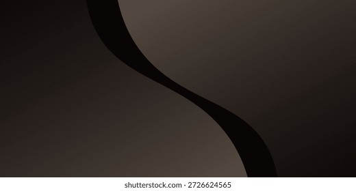 Dunkel fließende Welle Design mit glatten Bronze Gradienten und elegante Bewegung. Dieser abstrakte Luxusvektor ist ideal für High-End-Branding, stilvolle Kulissen, digitale Vorlagen und anspruchsvolle Layouts.