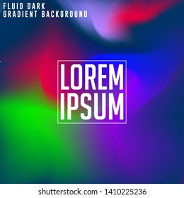 Dark fluid gradient background design. Abstract dark color gradient design