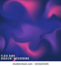 Dark fluid gradient background design. Abstract dark color gradient design
