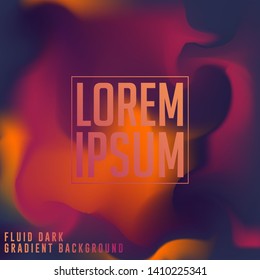 Dark fluid gradient background design. Abstract dark color gradient design
