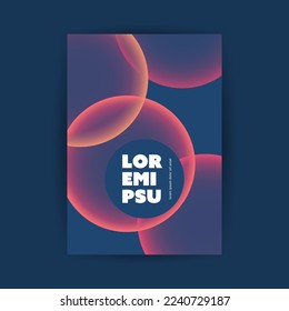 Dark Flyer or Cover Design for Your Business with Colorful Circles, Rings Pattern with Copyspace, Place, Room for Your Text - Vector Illustration