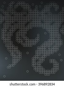 Dark foam background, stylized bubble and liquid. Vector illustration