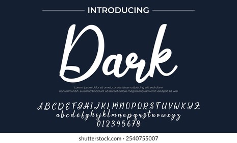 Dark Font Stylish brush painted an uppercase vector letters, alphabet, typeface