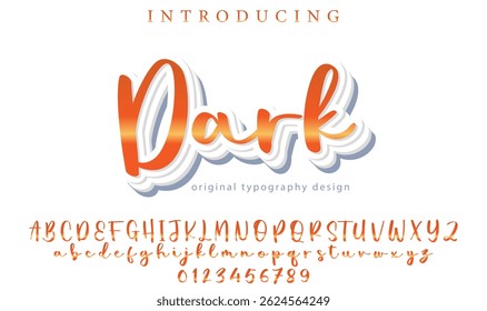 Dark Font Stylish brush painted an uppercase vector letters, alphabet, typeface