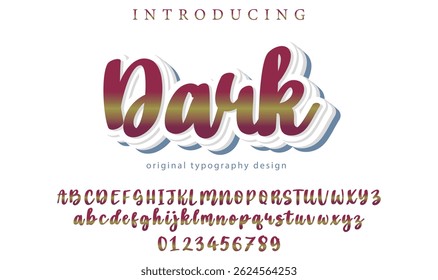 Dark Font Stylish brush painted an uppercase vector letters, alphabet, typeface