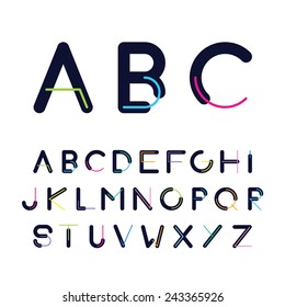 dunkle Schriftart mit dünnen, hellen Linien
