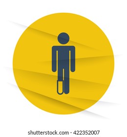 Dark Foot icon label on wrinkled paper