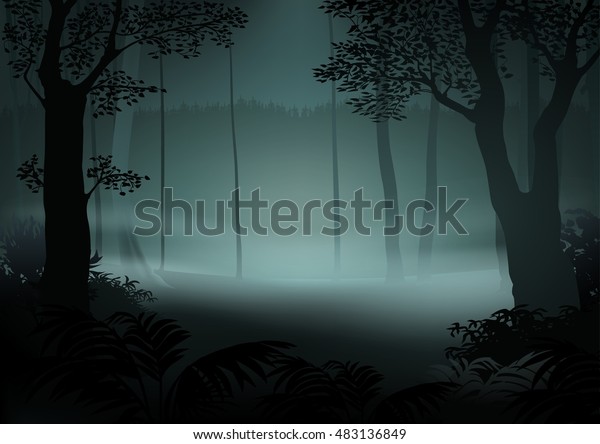 Foret Noire Illustration De Dessin Image Vectorielle De Stock Libre De Droits