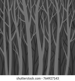 Dark forest vector flat.