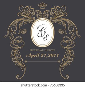 dark formal card design best for wedding, events, christmas