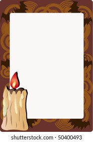 dark frame with a candle