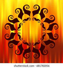 Dark frame on abstract colorful background. Vector illustration.