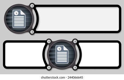 dark frames for any text and document icon with watches