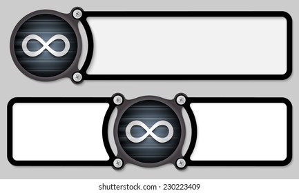 dark frames for any text with infinity symbol