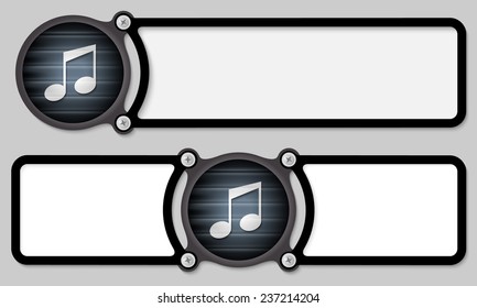 dark frames for any text and music icon
