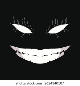 Dark frightening scary evil smile