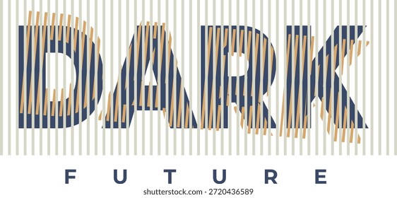Projeto de T-Shirt de Tipografia Futura Escura com Efeito Listrado Moderno