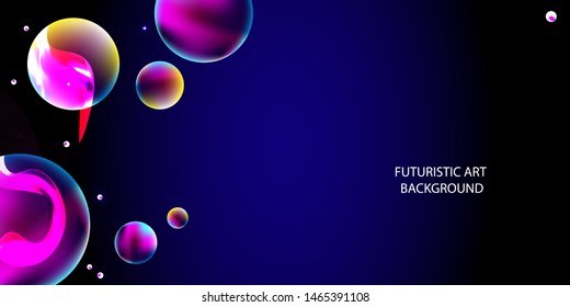 Dark futuristic art background cosmos starry sky glowing galaxy blue abstraction circles new art 3d