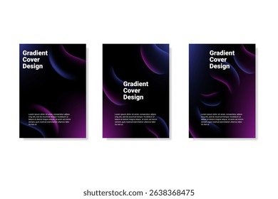 Dark Futuristic Gradient Background with Neon Purple and Blue Curves