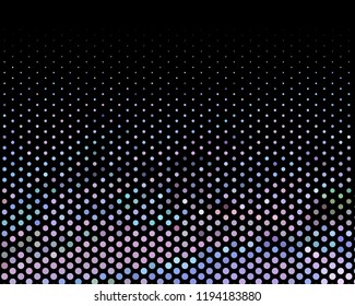 Dark futuristic halftone pattern. Comic background. Dotted backdrop with circles, dots, point large scale. Design element for web banners, posters, cards, wallpapers, sites. Black and violet color