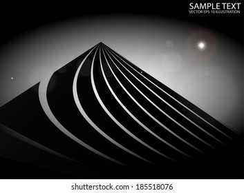 Dark futuristic scape vector lighted background - Abstract metal vector background illustration template