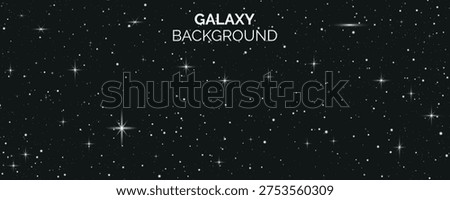 Dark Galaxy Background with Shining Stars and Cosmic Sparkles