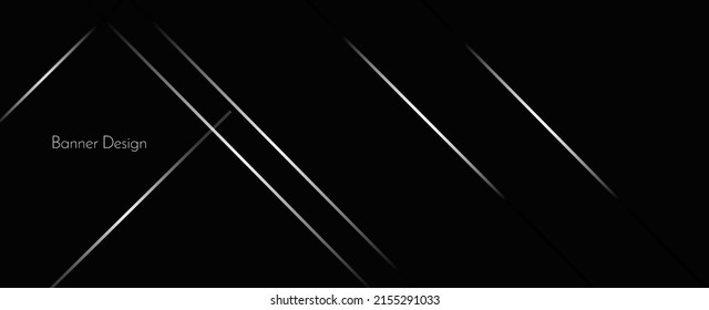 Dark geometric abstract background glowing lines design pattern vector