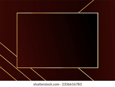 Dark geometric abstract template with golden line layers on dark background. elegant style. Frame background.,flyer, digital signboard and concept design Editable vector illustration