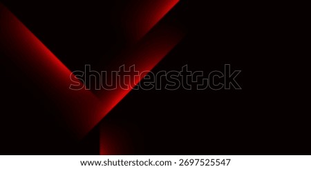 Dark geometric background with glowing red light accents and sharp diagonal shapes. Perfect for technology, gaming, or modern design themes.