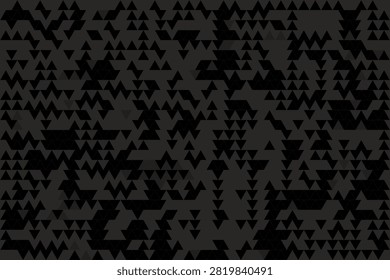 Dark geometric background with triangle pattern. Banner with  abstract black mosaic texture. Charcoal grey triangles graphic pattern, modern carbon surface. Backdrop, monochrome backdrop wallpaper