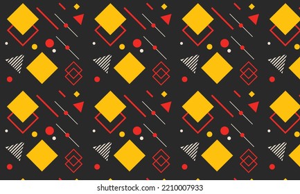 Fondo geométrico oscuro con triángulos, rhombus, líneas. Ornamento al estilo Bauhaus. Textura para textiles. 