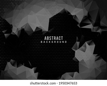 Dark geometric black abstract background elegent design pattern vector